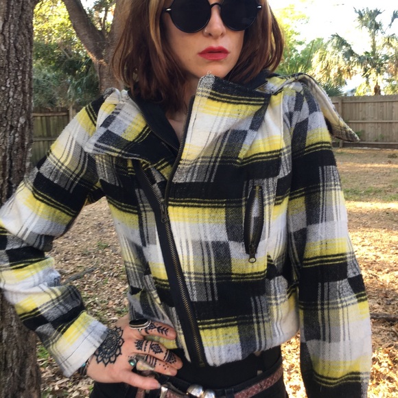 Grunge Punk Plaid hooded jacket - Picture 3 of 3